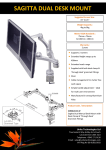 Comrac Sagitta Dual Desk Mount + Desk Clamp & Grommet Fitting