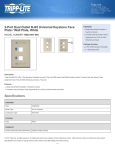 Tripp Lite 2-Port Dual Outlet RJ45 Universal Keystone Face Plate / Wall Plate, White