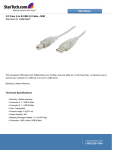 StarTech.com 3 ft Clear A -> B USB 2.0 Cable - M/M
