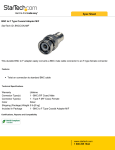 StarTech.com BNC to F Type Coaxial Adapter M/F