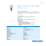 Philips Deco 15W E14 230-240V T25 CL 1CT