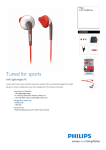 Philips ActionFit SHQ1000 Customisable fit sweat proof Sports in ear headphones