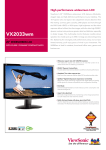 Viewsonic X Series VX2033WM 20" LCD Monitor