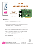 C2G Lava Quattro-PCI Quad 16550 DB9 Serial Card PCI 4-Port