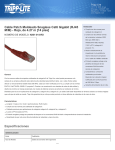Tripp Lite Cat6 Gigabit Snagless Molded Patch Cable (RJ45 M/M) - Red, 14-ft.