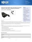 Tripp Lite Protect It! 2-Connector (C6, 3-Prong) In-Line Surge Protector, 306 Joules, Tel/Ethernet Protection