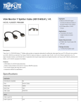 Tripp Lite VGA Monitor Y Splitter Cable (HD15 M/2xF), 1-ft.