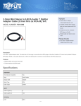 Tripp Lite 3.5mm Mini Stereo to 2-RCA Audio Y Splitter Adapter Cable (3.5mm M to 2x RCA M), 6-ft.
