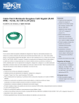 Tripp Lite Cat6 Gigabit Snagless Molded Patch Cable (RJ45 M/M) - Green, 10-ft.