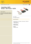 DeLOCK Cable Micro SATA FM + 2-Pin Power + SATA