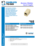 C2G RJ12 6p6c Keystone Modular Insert Coupler - Ivory