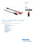Philips SWA2112W 6 ft 2 RCA (M) - 1 3.5mm (M) Stereo Y cable