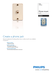 Philips SDJ6650 Phone mount Almond Wall jack