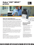 Zebra P4T Thermal Printer, TT/DT, 203dpi, CPCL + Battery
