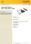 DeLOCK Cable SATA Slimline male + 2pin power > SATA