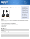 Tripp Lite DVI Single Link Cable, Digital TMDS Monitor Cable (DVI-D M/M), 10-ft.