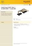 DeLOCK Cable Power SATA 15pin > 3x SATA HDD + 1x 4pin IDE