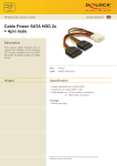 DeLOCK Cable Power SATA HDD 2x > 4pin male