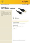 DeLOCK Cable USB 2.0 > USB-B mini 5pin male/male