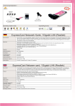 EXSYS ExpressCard Netware card, 1Gigabit LAN (Realtek)