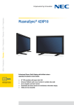 NEC PlasmaSync® 42XP10