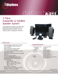 iRhythms 3 Piece Subwoofer & Satellite Speaker System, Black