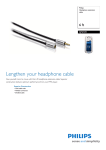 Philips SJM2109 6 ft Headphone extension cable