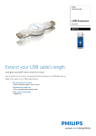 Philips SJM2120 USB Extension Retractable Universal cable