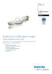 Philips SJM2120 USB Extension Retractable Universal cable