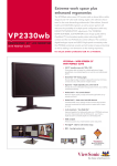 Viewsonic Professional Series VP2330wb - 23" Ergonomic LCD Monitor