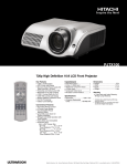 Hitachi Front Projection HDTV Monitor PJTX100