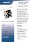 Linksys EtherFast® 10/100 PCMCIA Card for Europe