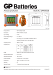 GP Batteries Standard Series GP PowerBank USB Model No.: GPPB10USB