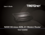 Trendnet TEW-722BRM ADSL2+ Wi-Fi Ethernet LAN Black router