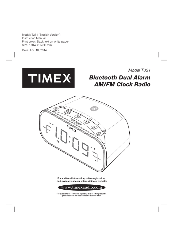 Timex Alarm Clock Manual T121 - Arm Designs
