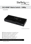 StarTech.com 2X2 HDMI Matrix Switch w/ Automatic and Priority Switching – 1080p