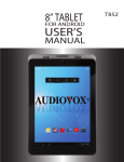 Audiovox T852 8GB Black tablet