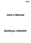 NEC MultiSync X462UNV