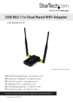 StarTech.com USB 802.11N Dual Band Wireless Network Adapter – 300 Mbps High Power 2T2R Wi-Fi 2.4/5GHz
