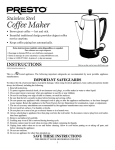 Presto 02811 coffee maker