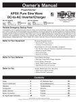 Tripp Lite PowerVerter APS X 3000W 24VDC 230V Inverter/Charger with Pure Sine Wave Output, Hardwired