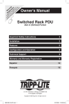 Tripp Lite 7.4kW Single-Phase Switched PDU, 230V Outlets (20-C13, 4-C19), IEC309 32A Blue, 10ft Cord, 0U Vertical