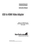 StarTech.com USB HDMI Dual or Multi Monitor Video Adapter with Audio