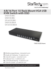 StarTech.com 16 Port 1U Rackmount USB KVM Switch with OSD