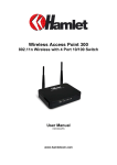 Hamlet HNW300APN Wi-Fi Ethernet LAN Black router
