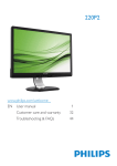 Philips Brilliance LCD monitor with Pivot base, USB, Audio 220P2EB
