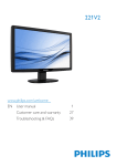Philips LCD monitor with SmartControl Lite, Audio 221V2AB