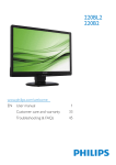 Philips Brilliance LCD monitor with Ergo base, USB, Audio 220B2CS