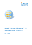 Acronis Backup & Recovery 10 Advanced Server SBS Edition