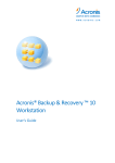 Acronis Backup & Recovery 10 Workstation